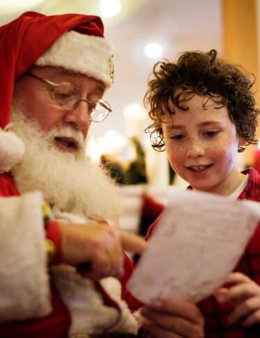 Santa claus and kid