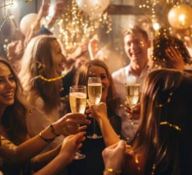 lifestyle photo new years eve celebration of people.